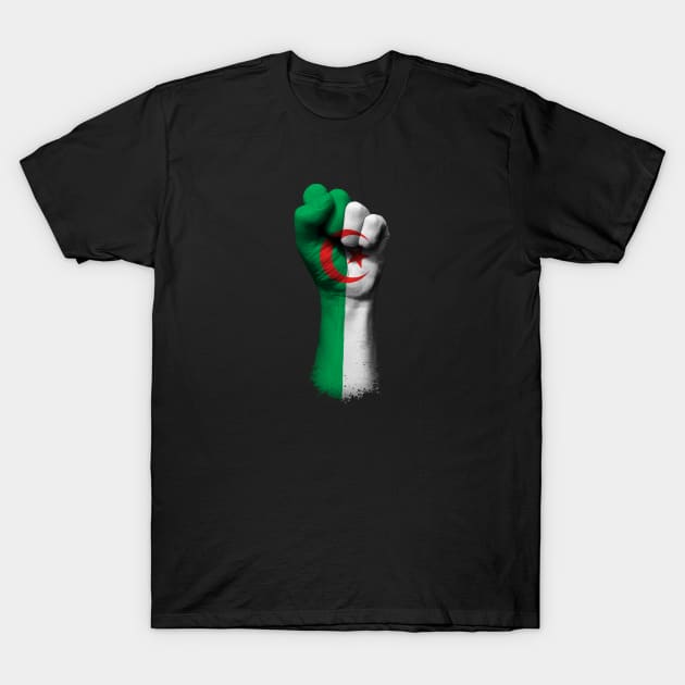 Flag of Algeria on a Raised Clenched Fist T-Shirt by jeffbartels